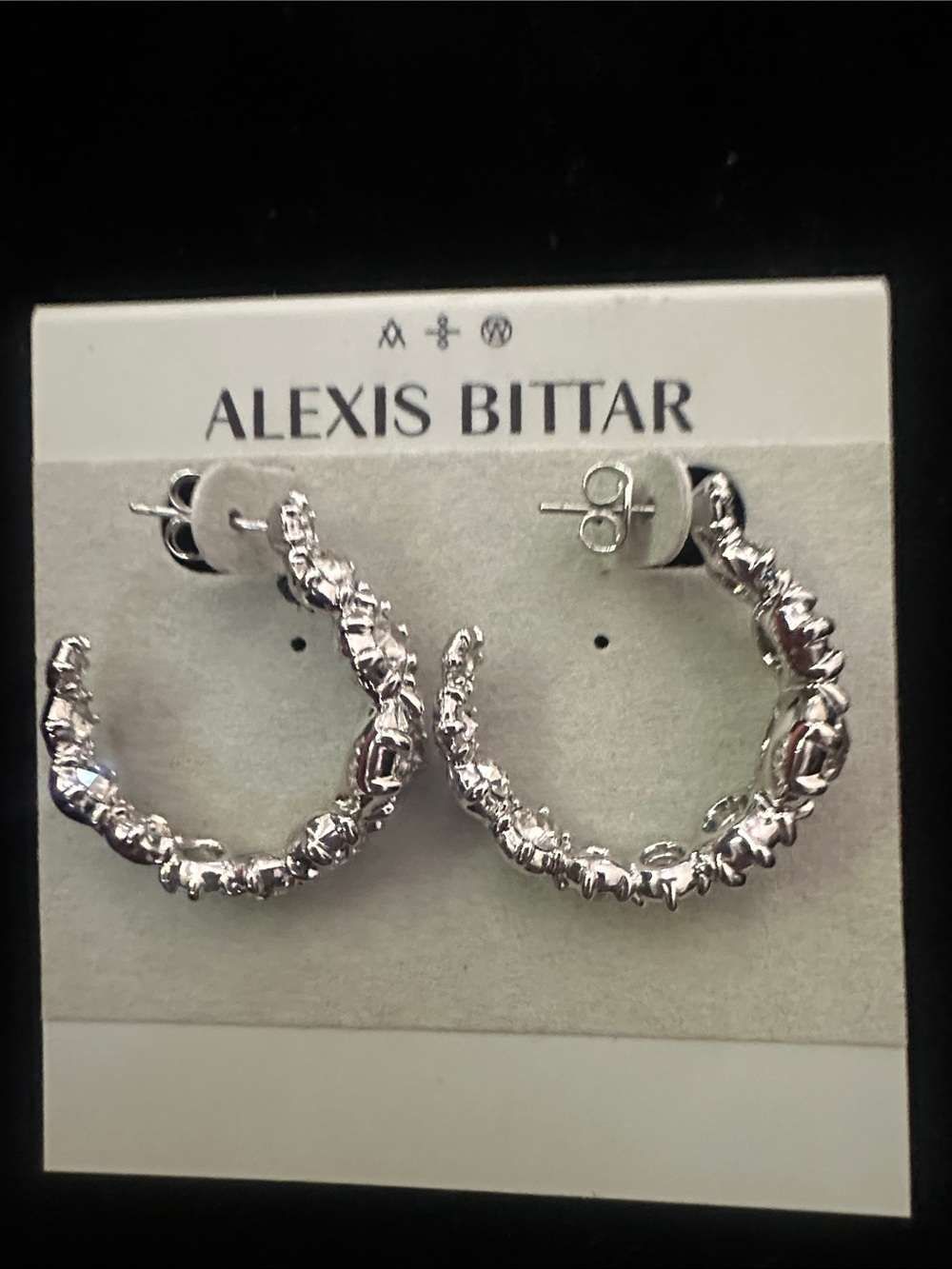 Alexis Bittar Silver Sculpted Hoop Earrings